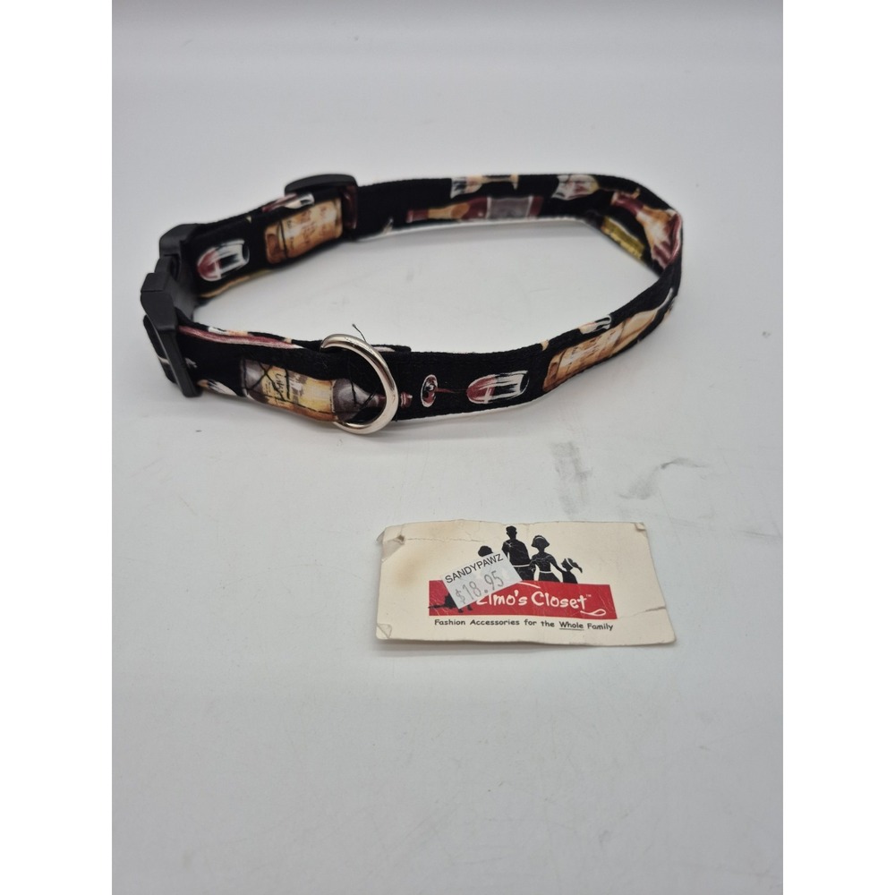 Elmo's Closet Large Dog Collar Wine Bottles Adjustable 15"-22" - Picture 2 of 9